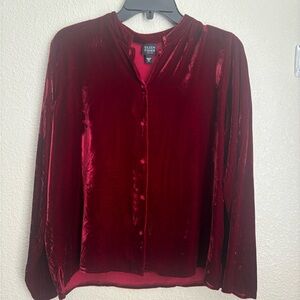 Eileen Fisher Red Velvet Top